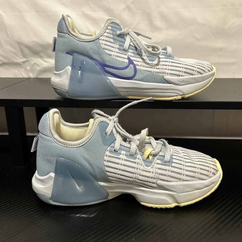 Nike Basketball Shoes Youth Size 3Y Kids Blue White‎ Yellow DD0424-412 Sneakers